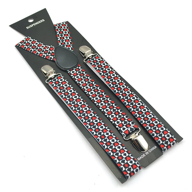 Fashion Poker Novitet Dizajn Mix Ležerne naramenice za hlače Držač leptir Novo Žene Muškarci Y-leđa Naramenice Set leptir kravata Poklon