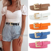 Novi remen s geometrijskom kopčom za žene Dekoracija u boji slatkiša Jednostavan višenamjenski remen za odijelo Djevojačke haljine Jean Hlače Pojasevi