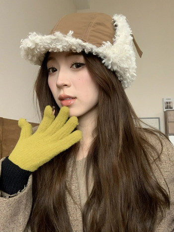 Μόδα γάντια με αντίθεση Πλεκτά γάντια με οθόνη αφής Γυναικεία χειμωνιάτικα γάντια ζεστά γάντια ιππασίας Γάντια εργασίας γάντια για γυναίκες