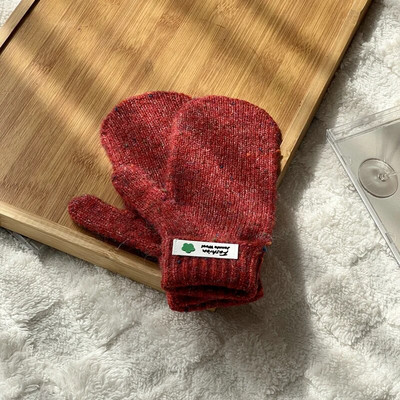 Žieminės vienspalvės pirštinės su jutikliniu ekranu, skirtos žaisti telefonu Moterims vienspalvės storos šiltos megztos pirštinės kumštinės pirštinės Moteriškos pirštinės