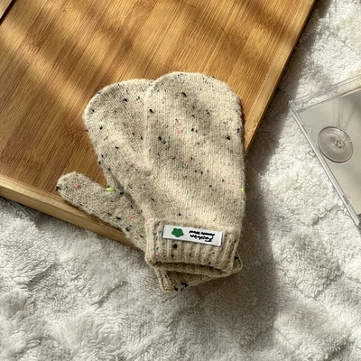 Žieminės vienspalvės pirštinės su jutikliniu ekranu, skirtos žaisti telefonu Moterims vienspalvės storos šiltos megztos pirštinės kumštinės pirštinės Moteriškos pirštinės