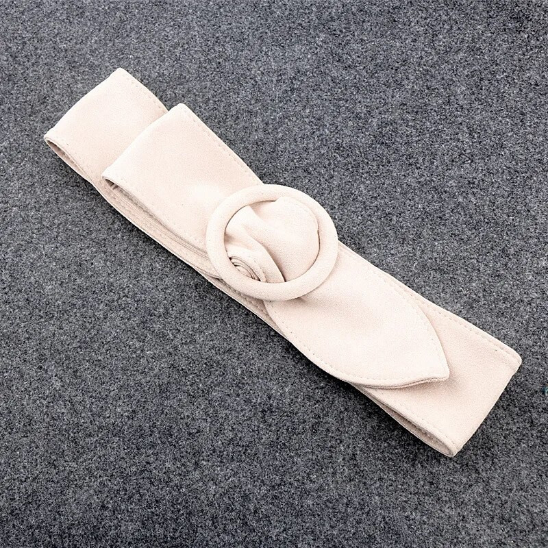 Djevojka Okrugli gumbi Remen od antilopa i flanela Ženski mekani remen za dekoraciju širine lica Dizajnerski baršunasti modni remeni Cinturon