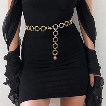 Γυναικείο χιπ χοπ στιλ πανκ με αλυσίδα δαχτυλίδι μέσης αλυσίδα Ρυθμιζόμενο φόρεμα μέση αλυσίδα γυναικεία ζώνη μέσης μόδας