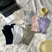 Korejas ziemas jauni konfektes krāsa šķelto pirkstu cimdi Sieviešu ziemas trikotāžas cimdi silti cimdi sievietēm