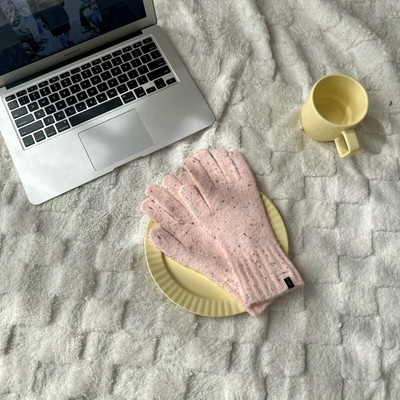 Korejas ziemas jauni konfektes krāsa šķelto pirkstu cimdi Sieviešu ziemas trikotāžas cimdi silti cimdi sievietēm