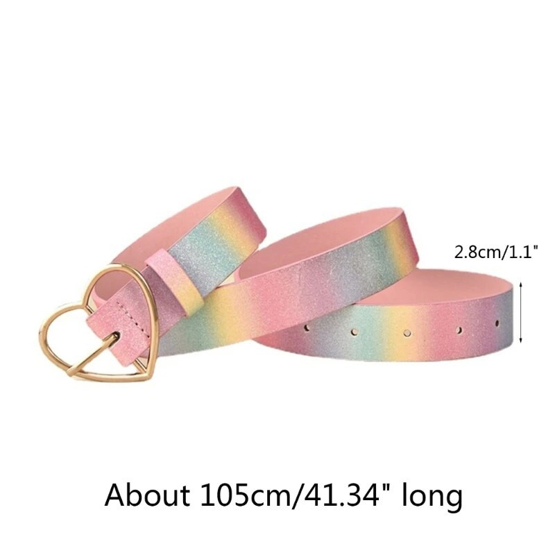 Ženski slatki stil duginih boja Pojas oko struka Pojas u obliku srca Pojas s kopčom Ljetna haljina Ženska ležerna odjeća Pojas za struk