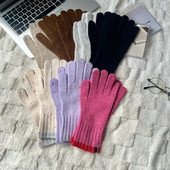 Téli koreai új Candy színű hasított ujjú kesztyűk női téli kötött kesztyűk meleg Kawaii kesztyűk nőknek