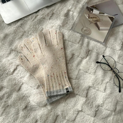 Téli koreai új Candy színű hasított ujjú kesztyűk női téli kötött kesztyűk meleg Kawaii kesztyűk nőknek