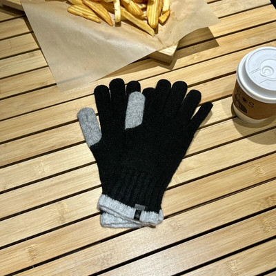 Ziemas skārienekrāna cimdi spēlēšanai ar tālruni sievietēm kontrastējošā krāsā, biezi silti, adīti cimdi dūraiņi, cimdi sievietēm