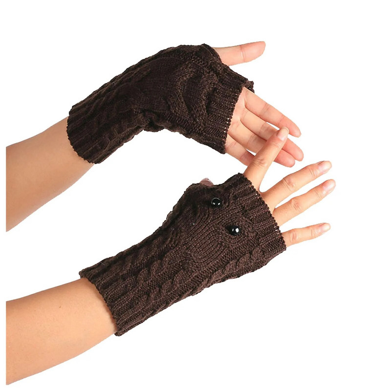 Sievietēm Roku Siltāks Ziemas Cimdi Roku Tamborēšanas Adīšana Mākslīgās vilnas Cimdiņš Silti Cimdi bez pirkstiem Twist Pattern Cimdi Ziemassvētku dāvanas