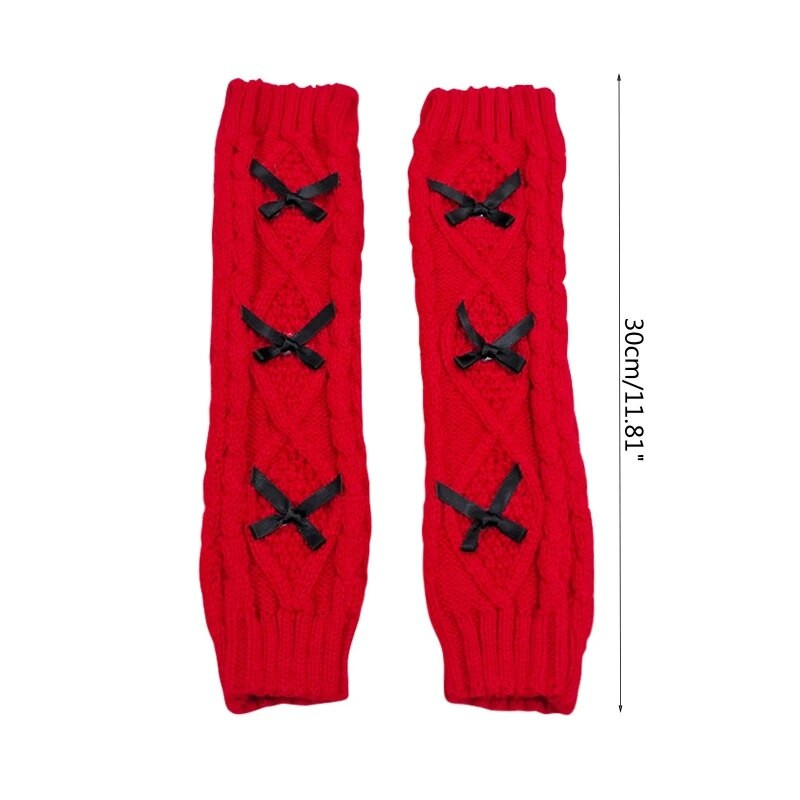 Q39C 2x Kawaii trikotāžas roku sildītājs īkšķa caurums, elastīgi cimdi Sieviešu garie dūraiņi bez pirkstiem sievai mīļotajai draudzenei māsai dāvana