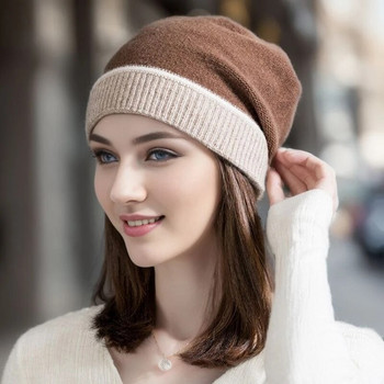Γυναικεία καπέλα Μοντέρνα γυναικεία χειμωνιάτικα καπέλα Μαλακό πλεκτό Beanie για κρύο καιρό Αντιολισθητικά ζεστά καπέλα εξωτερικού χώρου Γυναικείο πλεκτό καπέλο