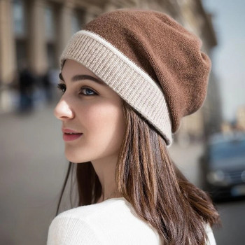 Γυναικεία καπέλα Μοντέρνα γυναικεία χειμωνιάτικα καπέλα Μαλακό πλεκτό Beanie για κρύο καιρό Αντιολισθητικά ζεστά καπέλα εξωτερικού χώρου Γυναικείο πλεκτό καπέλο