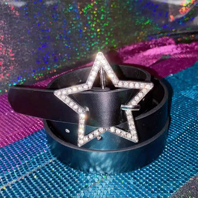 Y2K pojasevi za žene Djevojke Ružičasto Crno Bijeli Zvjezdasti Pojas Traper Zvjezdani PU Kožni Remen Ins Sweet Cool Korzet Traperice Pojasevi