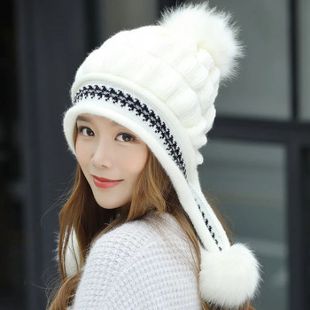 Χειμερινό Καπέλο Γυναικείο Καπέλο Beanie με Φλις Επένδυση Ανδρικό Γυναικείο Πλεκτό Χειμωνιάτικο Καπέλο για Γυναικεία Μάλλινα Χοντρά Ζεστά Καπέλα