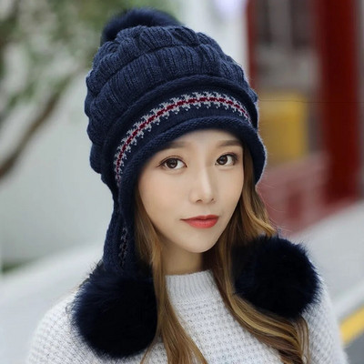 Χειμερινό Καπέλο Γυναικείο Καπέλο Beanie με Φλις Επένδυση Ανδρικό Γυναικείο Πλεκτό Χειμωνιάτικο Καπέλο για Γυναικεία Μάλλινα Χοντρά Ζεστά Καπέλα