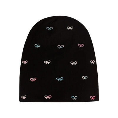 Geebro Női Többszínű Bordás Pearl Star koponyák Beanie Hétköznapi kötött Puha Design Tömör masni Szív Kalapok Női Slouchy Kalap