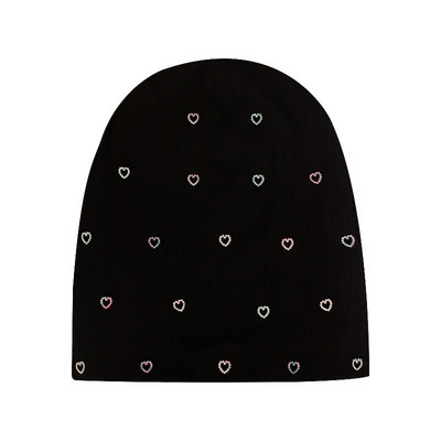 Geebro Női Többszínű Bordás Pearl Star koponyák Beanie Hétköznapi kötött Puha Design Tömör masni Szív Kalapok Női Slouchy Kalap