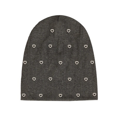 Geebro Női Többszínű Bordás Pearl Star koponyák Beanie Hétköznapi kötött Puha Design Tömör masni Szív Kalapok Női Slouchy Kalap