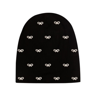 Geebro Női Többszínű Bordás Pearl Star koponyák Beanie Hétköznapi kötött Puha Design Tömör masni Szív Kalapok Női Slouchy Kalap