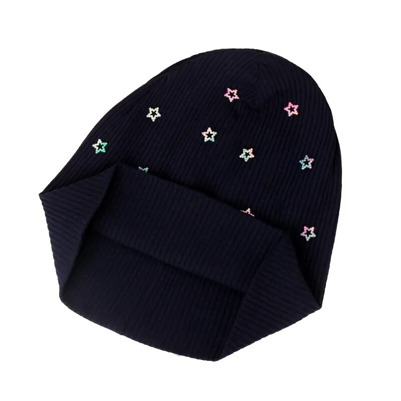 Geebro Női Többszínű Bordás Pearl Star koponyák Beanie Hétköznapi kötött Puha Design Tömör masni Szív Kalapok Női Slouchy Kalap