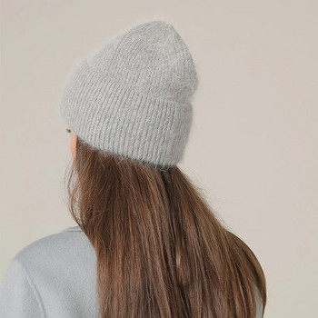 Γυναικείο χειμερινό καπέλο χειμερινά καπέλα από πραγματική γούνα κουνελιού για γυναίκες Μόδα ζεστά καπέλα Beanie Γυναικεία Καπέλα κεφαλής σκληρό κάλυμμα για ενήλικες
