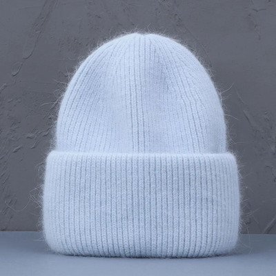 Ženska zimska kapa Zimske kape od pravog zečjeg krzna za žene Modne tople kape s kapama Ženska jednobojna kapa za odrasle