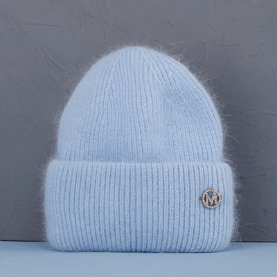 Ženska zimska kapa Zimske kape od pravog zečjeg krzna za žene Modne tople kape s kapama Ženska jednobojna kapa za odrasle