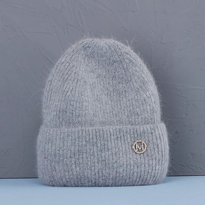 Ženska zimska kapa Zimske kape od pravog zečjeg krzna za žene Modne tople kape s kapama Ženska jednobojna kapa za odrasle