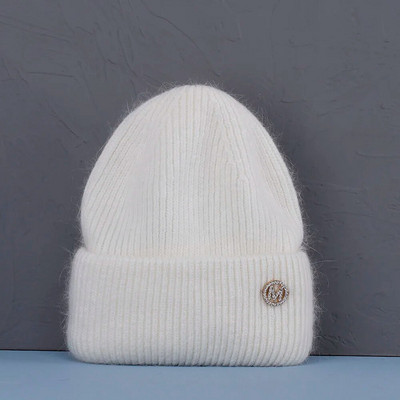 Ženska zimska kapa Zimske kape od pravog zečjeg krzna za žene Modne tople kape s kapama Ženska jednobojna kapa za odrasle