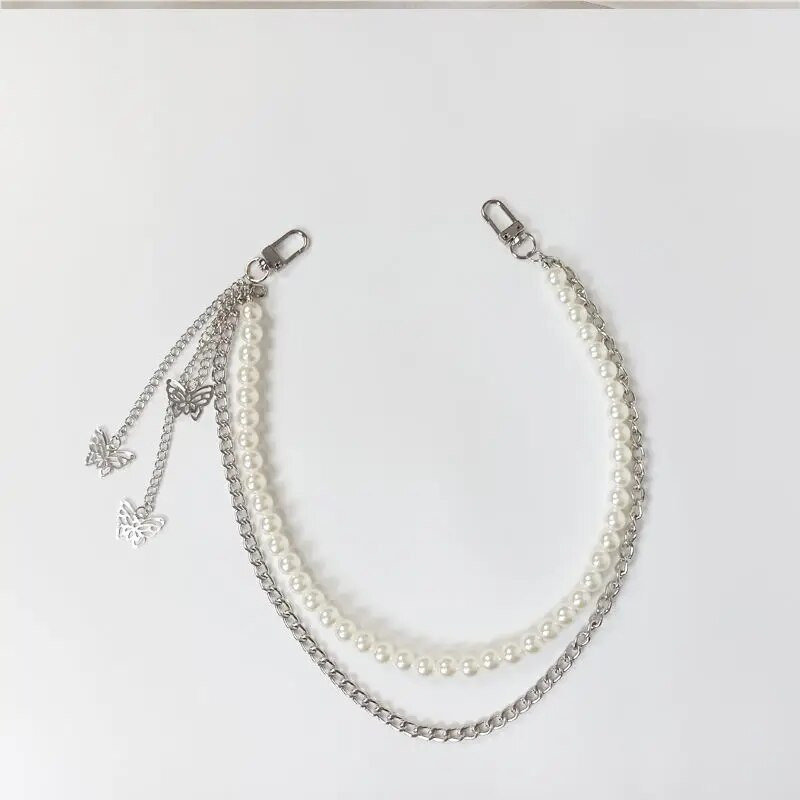 Moteriška permatoma Heart belt punk grandinėlė kelnėms drugelis kniedės sagtis juosmens Clear Strap dervos PVC džinsų diržas x273