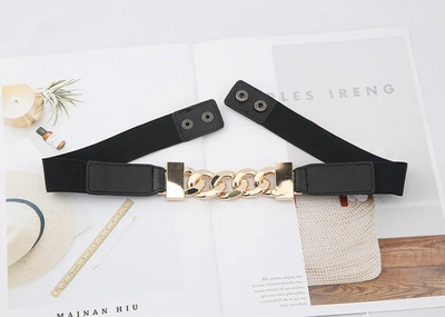 Luksuzni pojas sa zlatnim lancem, elastični srebrni metalni pojasevi oko struka za žene Visokokvalitetni rastezljivi ženski kaput Ketting Riem pojas 2,3 cm