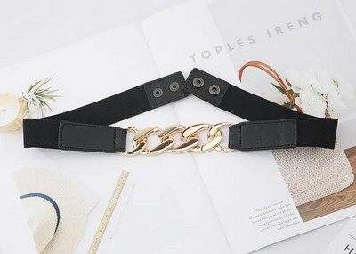 Luksuzni pojas sa zlatnim lancem, elastični srebrni metalni pojasevi oko struka za žene Visokokvalitetni rastezljivi ženski kaput Ketting Riem pojas 2,3 cm