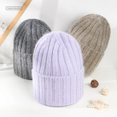 Jauna cieta truša kažokādas ziemas cepure sievietēm vilnas augstākās kvalitātes cepure Rudens pupiņas siltas pārsegs Skullies modes vāciņš dāvanu vairumtirdzniecība