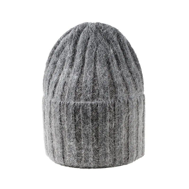 Jauna cieta truša kažokādas ziemas cepure sievietēm vilnas augstākās kvalitātes cepure Rudens pupiņas siltas pārsegs Skullies modes vāciņš dāvanu vairumtirdzniecība
