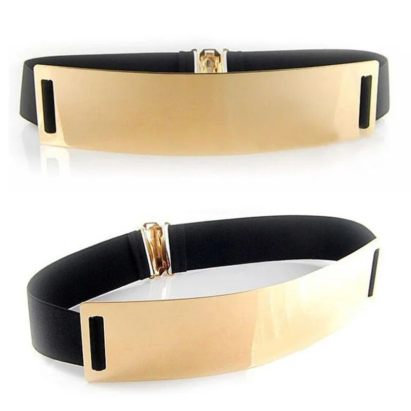 Női Divattervező Övek Arany Ezüst Szín Femme Klassz rugalmas Ceinture széles öv Női Ruházati Kiegészítő Luxus derékpánt