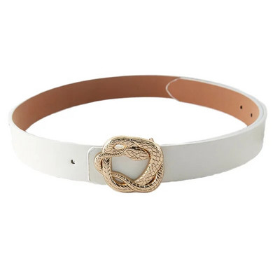 Luksuzni brand Pu remen za žene Dizajner Metalna zmija kopča Remen oko struka Ženske traperice Haljina Hlače Ukrasni pojas Moda