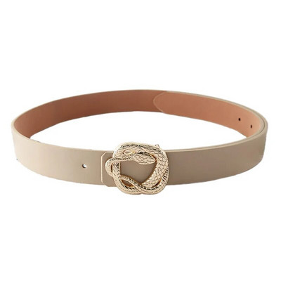 Luksuzni brand Pu remen za žene Dizajner Metalna zmija kopča Remen oko struka Ženske traperice Haljina Hlače Ukrasni pojas Moda