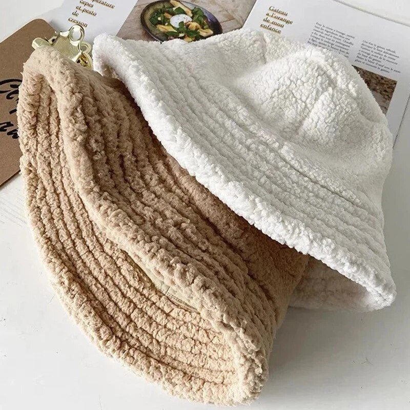 Zimske tople kape od janjeće vune od umjetnog krzna Ribarske kape Ženske deblje plišane pahuljaste šešire Kape za ribolov na otvorenom koje održavaju toplinu