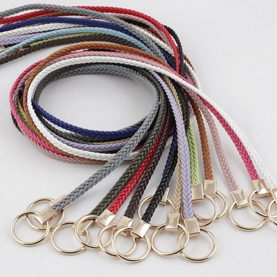 1Pc Summer dress Belt Candy Color Braid Belt Fashion Woven waist Belts for Women Dress Hemp Rope Braid Belt Female Belts