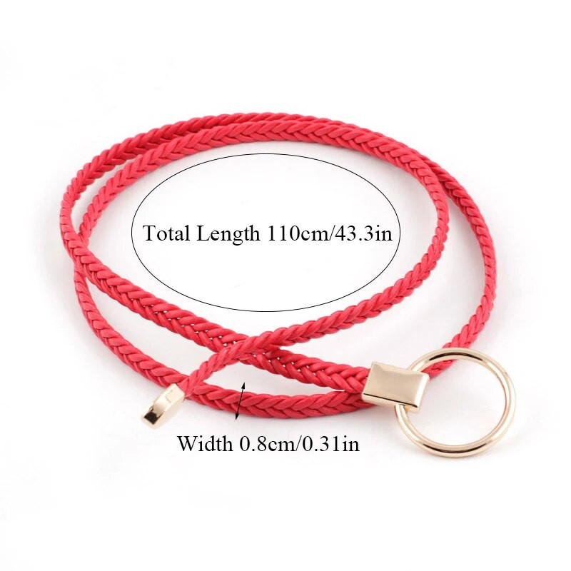 1tk Suvekleit Vöö Candy Värvus Punutis Vöö Mood Kootud vöörihmad Naistele Kleit Kanepi köis punutud vöö Naiste vööd