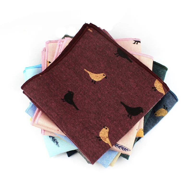 Pamučne maramice za odrasle s print uzorkom Maramice za muškarce Poslovno ležerni kvadratni rupčić s džepovima Vjenčane maramice širine 25 cm