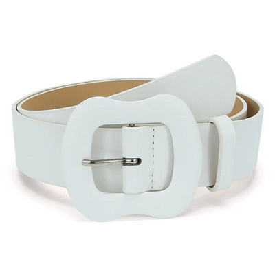 Modni novi 3,8 cm X 105 cm PU kožni ženski remen Tikva kopča Jednobojni ukrasni traperice Remen za haljine za žene Bijelo Crno Ružičasto