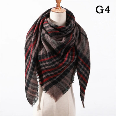 2022. Ženski šal Ležerni karirani šalovi od kašmira Ženski zimski šal i ogrtači Bandana Ženske pletene šalove s trokutastim okovratnikom