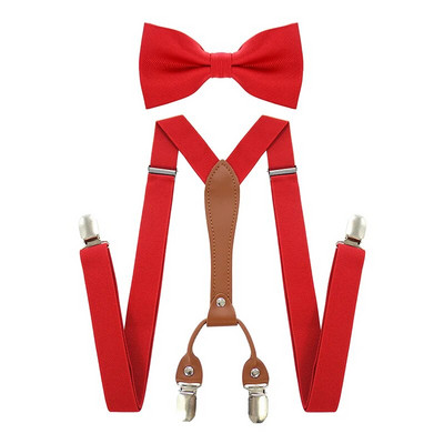 Podesivi elastični Y oblik za muškarce, naramenice, set leptir mašne, crni elastični remen s naramenicama s kopčom i kožnim odijelom, poslovno vjenčanje