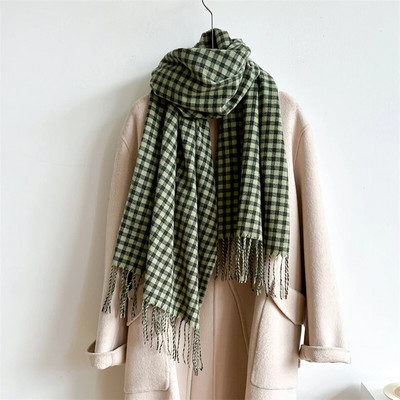 Novi topli karirani pokrivač od kašmira, modni zimski šal, pončo od pašmine, bufanda s resicama, britanski stil, debeli šal, echapre