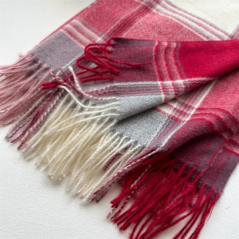 Prabangus šiltas languotas moteriškas kašmyro antklodė Šalikas 2023 Gamintojas Kasdienis Anglijos Stilius Pashmina Apvyniojimai Stori Žieminiai Pončai Bufanda Kutas