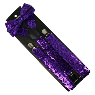 Divat Női Férfi Kis flitteres Arany Ezüst Féktartók Csokornyakkendő szett Clip-on Elasztikus Y-alakú hátsó merevítők Női Férfi