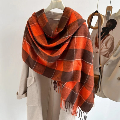 Jauna kašmira siltā rūtainā sega Šalle Šalle Mode Ceļojumi Pashmina Ziemas Bufanda Aptinumi Pušķis Anglijas Style Pončo Echarpe