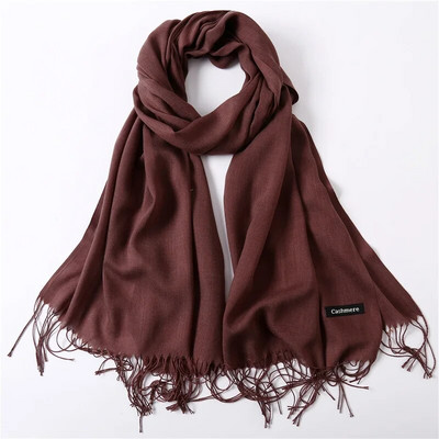 Karstas 2022. gada vasaras šalles sievietēm Šalles un aptinumi Modes Solid Sieviešu Hidžabs Stoles Pashmina Winter Cashmere Foulard
